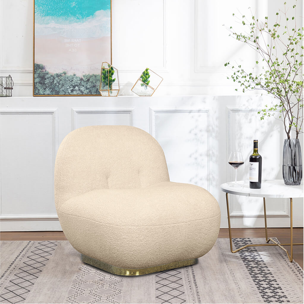μοντέρνα πολυθρόνα σαλονιού Irelia/ Ivory