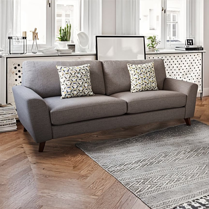 classic 3 seater sofa τριθέσιος καναπές renata / Light brown