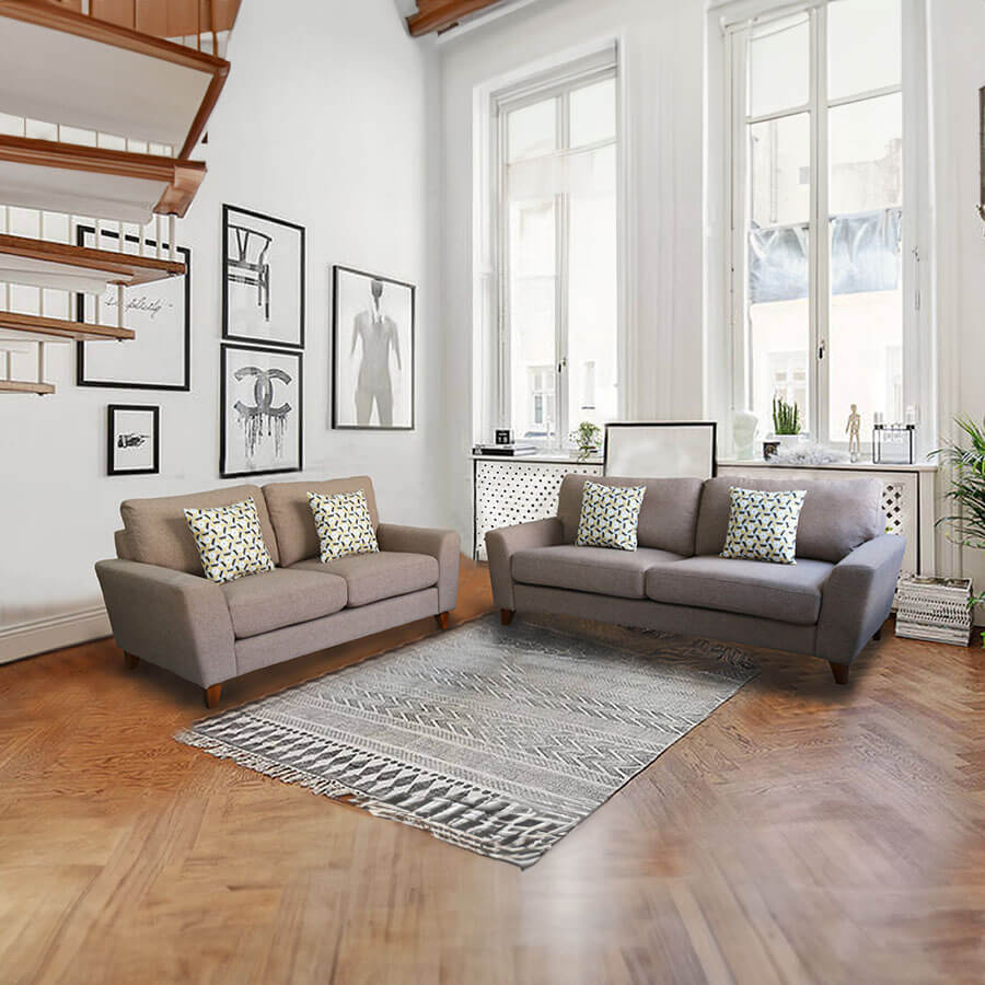 Κλασσικό Σετ Σαλονιού Ρενάτα | Lux Furniture / Light Brown