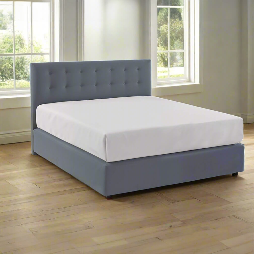 Σετ Buttons Ντιβάνι με Κεφαλαριά ( Επενδυμένο Κρεβάτι) - Lux Furniture