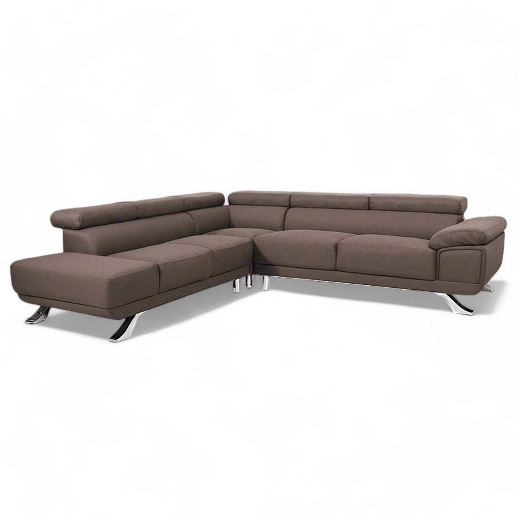 Μοντέρνος Γωνιακός Καναπές Δανάη Extra | Lux Furniture / Brown