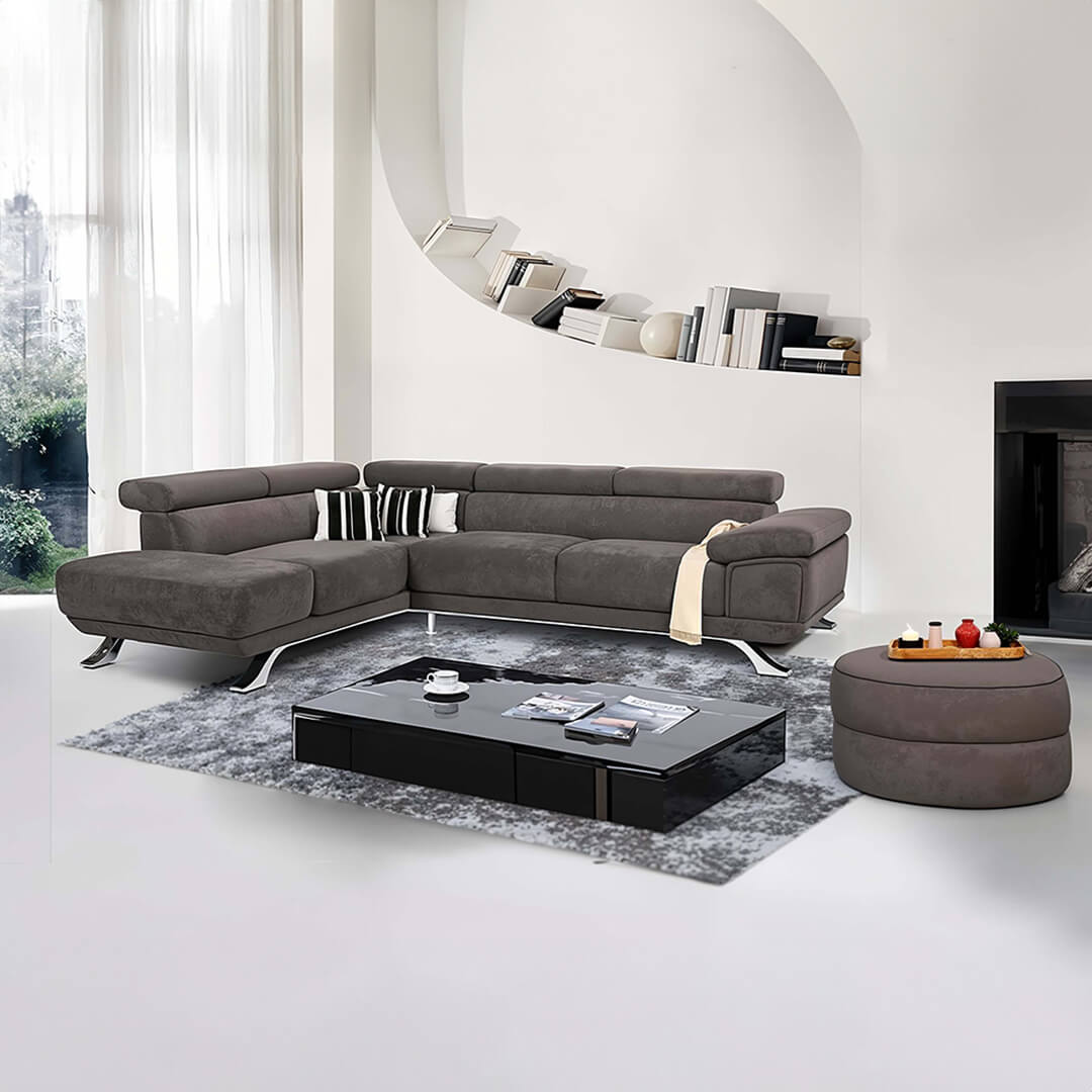 Μοντέρνος Γωνιακός Καναπές Δανάη | Lux Furniture / Grey