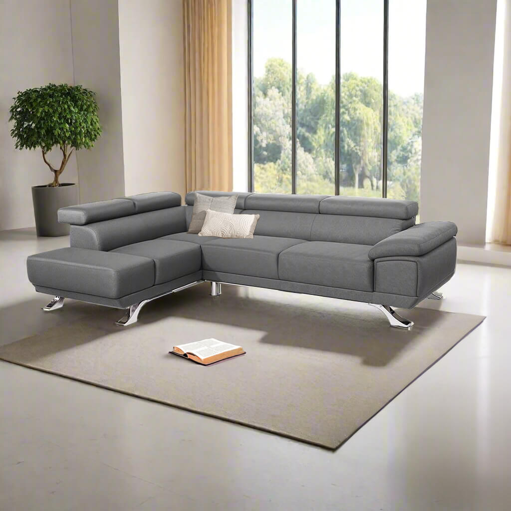 Μοντέρνος Γωνιακός Καναπές Δανάη | Lux Furniture / Light grey