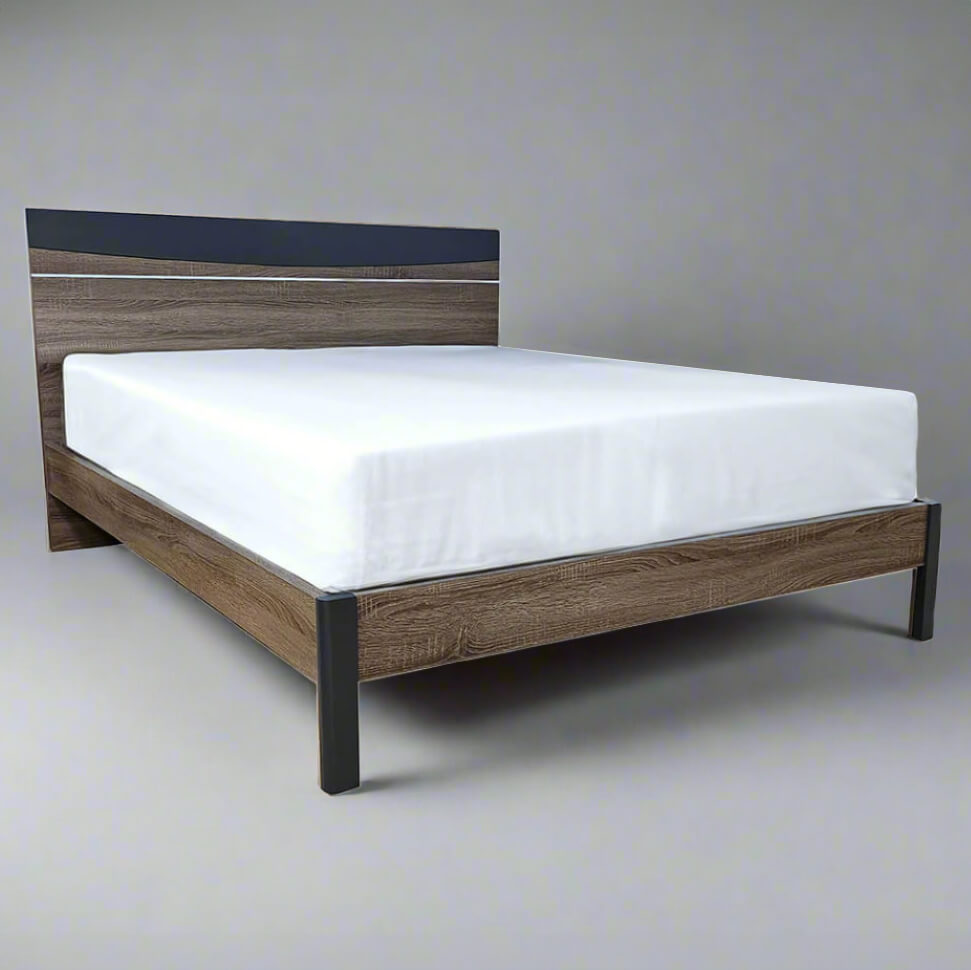 minimal brown wooden bed Eirini - Lux Furniture
