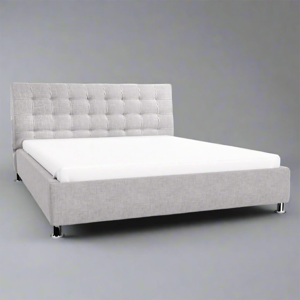 Επενδυμένο μοντέρνο γκρίζο κρεβάτι Ηλέκτρα | Lux Furniture