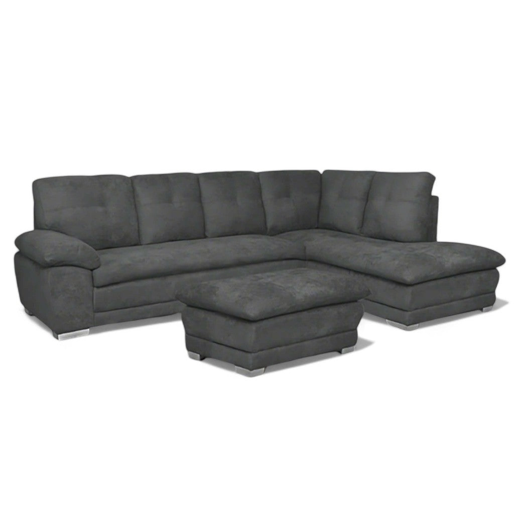 Corner sofa with ottoman Erica / Grey