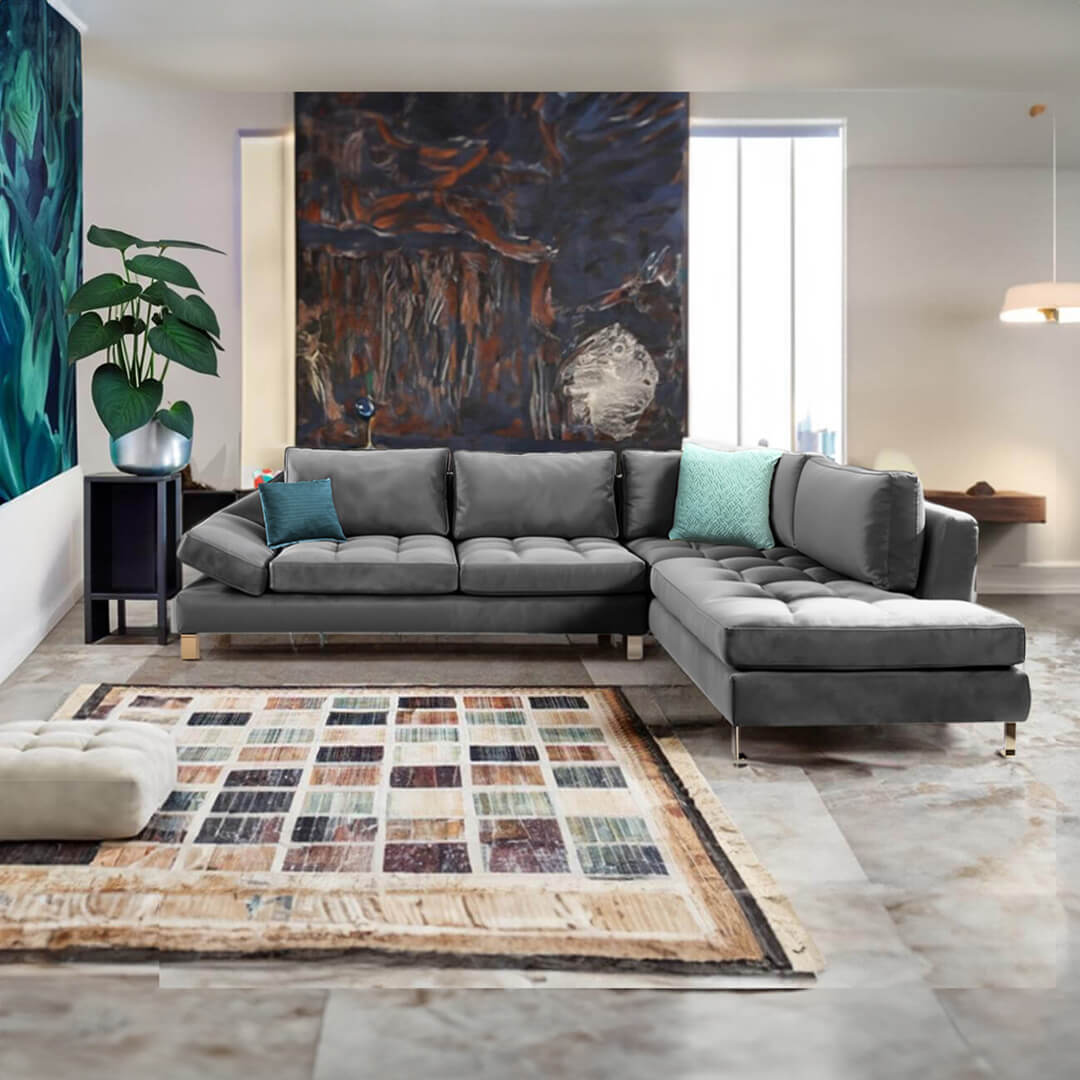Μοντέρνος Αδιάβροχος Γωνιακός Καναπές ESTELA | Lux Furniture / Grey