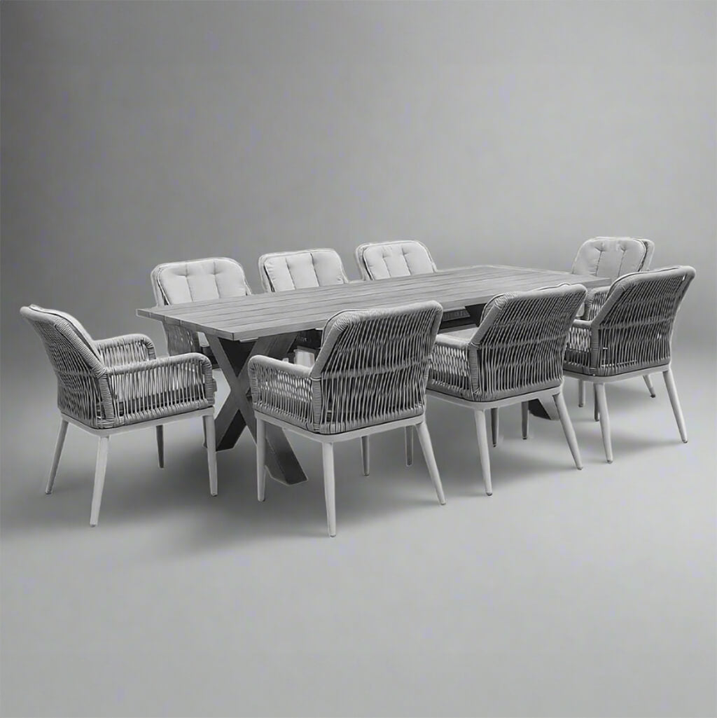 Αλουμίνια Τραπεζαρία Κήπου με καρέκλες Χαβάη | Lux Furniture