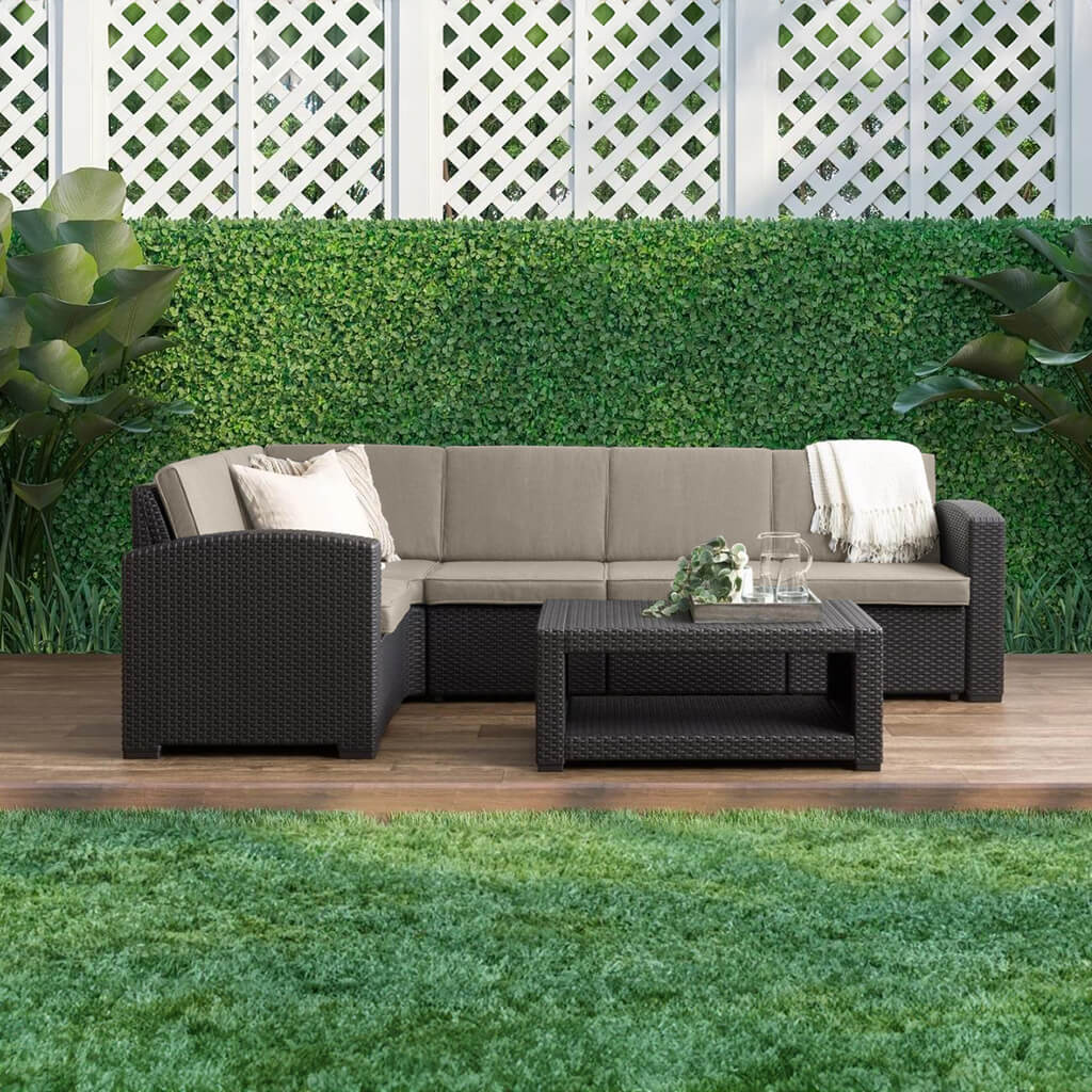 Γωνιακός καναπές εξωτερικού χώρου, σαλόνι κήπου- Lux Furniture