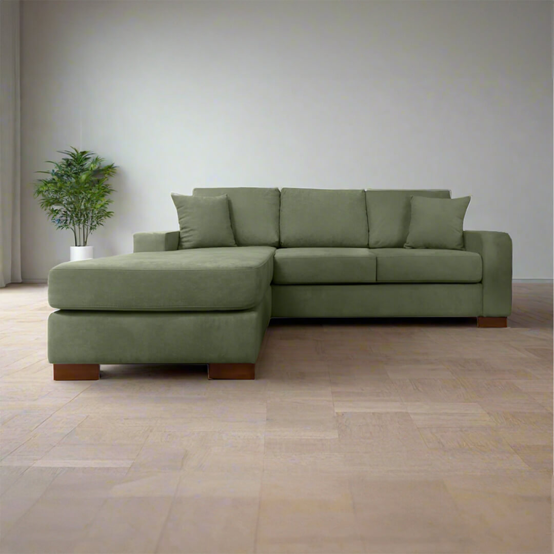 Μοντέρνος πράσινος γωνιακός καναπές OSLO