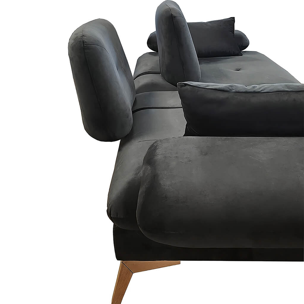 black 3 seater sofa bed - Lux Furniture