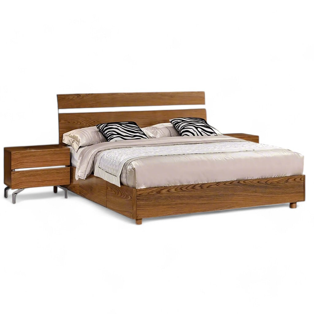 solid wood bedroom set queen size and 2 nightstands - Lux Furniture