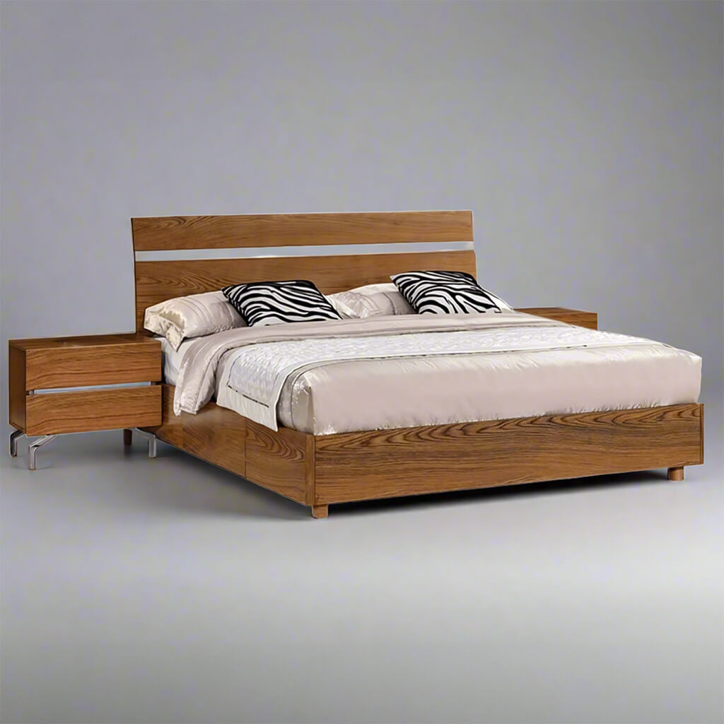solid wood bedroom set queen size and 2 nightstands - Lux Furniture