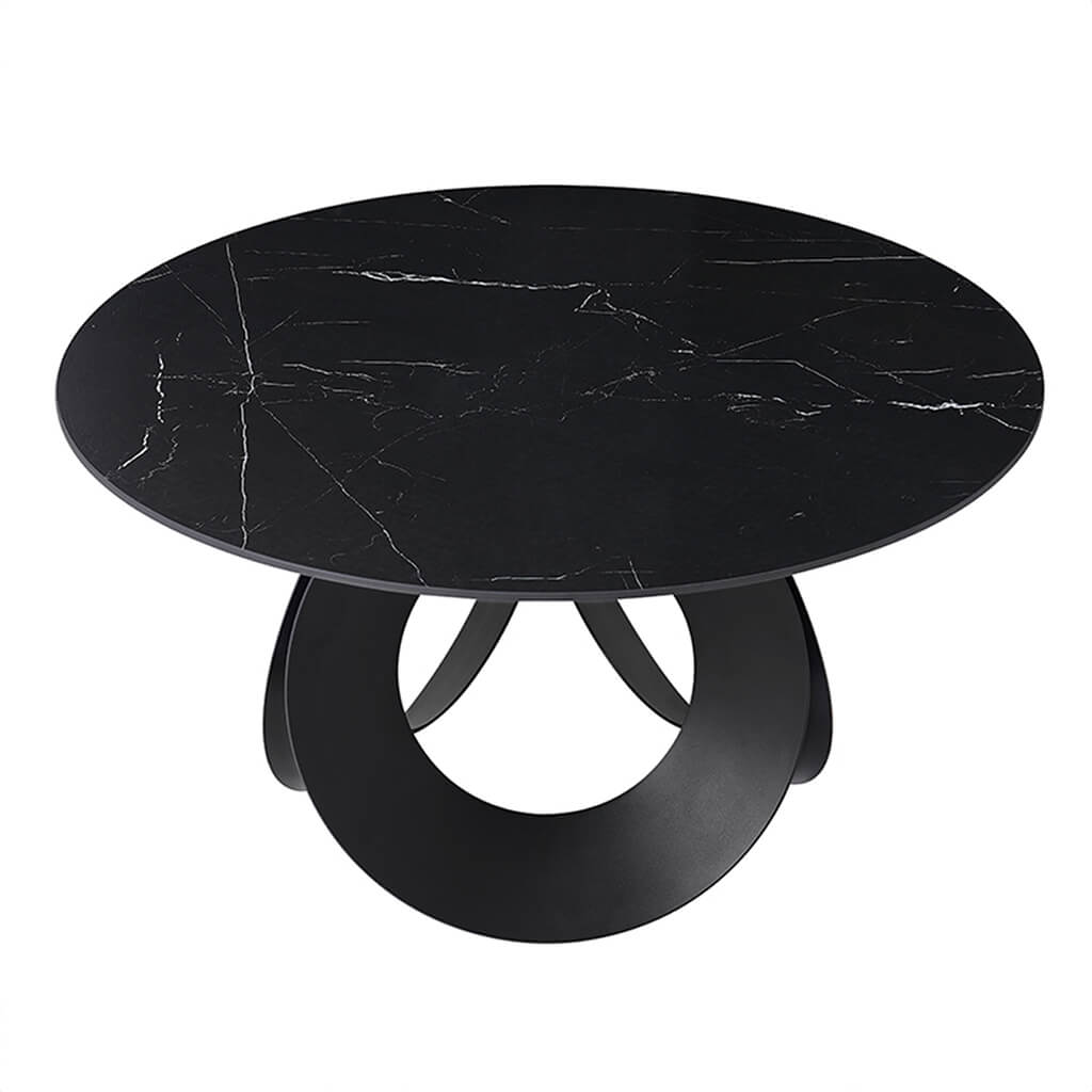 round black marble dining table - Lux Furniture