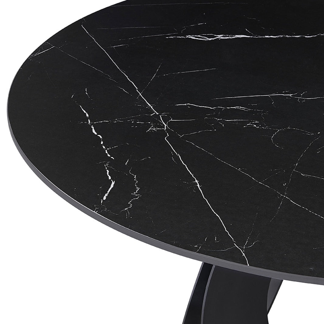 round black marble dining table - Lux Furniture