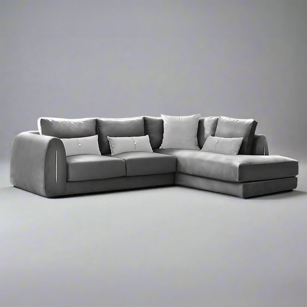 Μοντέρνος γκρίζος γωνιακός καναπές TED | Lux Furniture / Grey